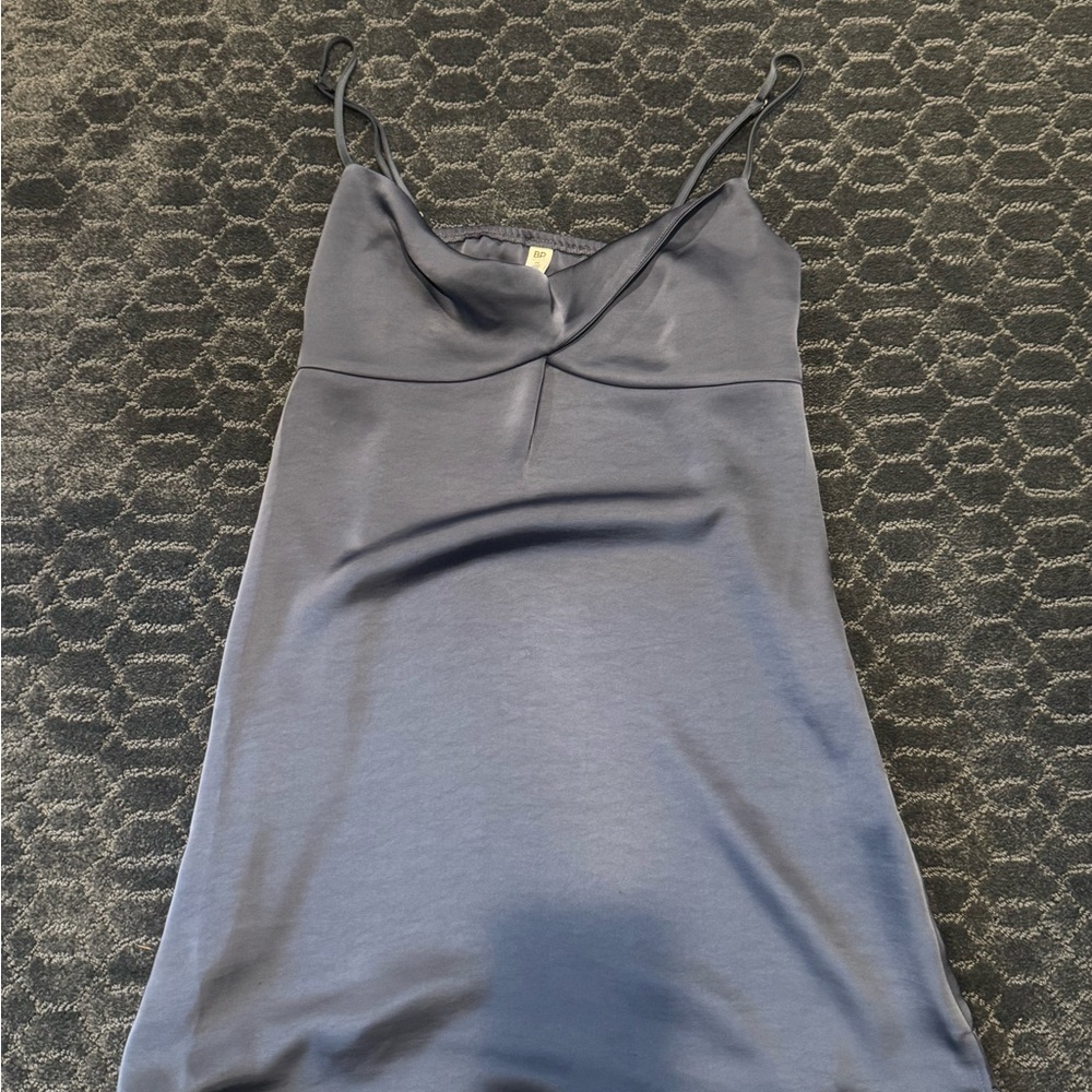 Blue Silk Mini Dress